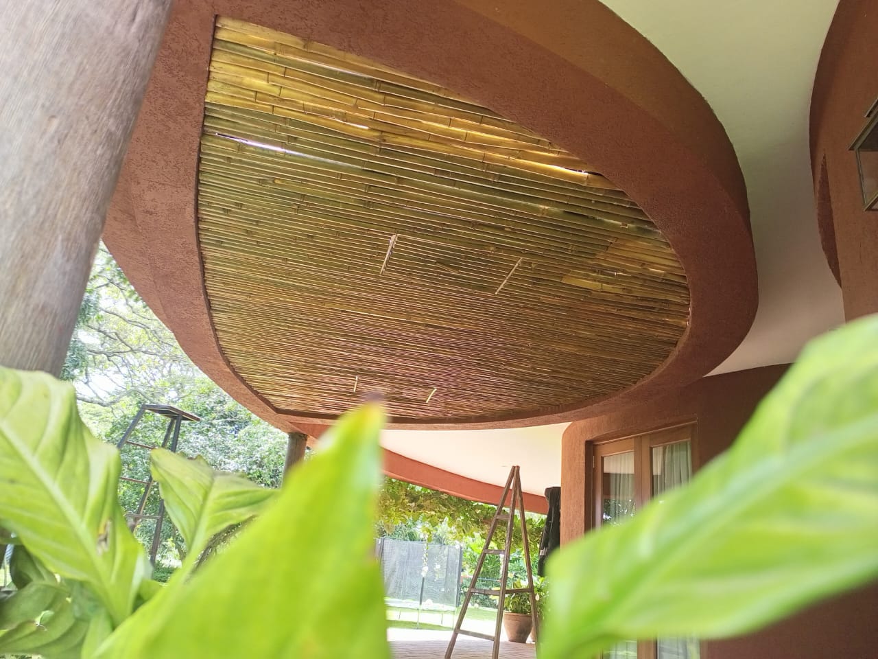Bespoke bamboo ceiling systems, crafted from premium bamboo full culm poles Location Ngewe House Tatu City Transform your spaces with our bespoke bamboo ceiling systems, crafted from premium bamboo full culm poles and guided by precise species selection for the job. Each installation is thoughtfully designed to deliver structural integrity, durability, and a refined natural aesthetic that complements both modern and organic architecture. We specialize in bespoke & biophilic design, creating ceilings that reconnect people with nature while elevating spatial experience. The result is a warm, calming, and visually striking environment—ideal for residential homes, hospitality spaces, offices, and high-end commercial interiors. Our comprehensive supply and fix services ensure seamless execution from sourcing and treatment to expert installation. With a focus on quality craftsmanship and sustainable design, we deliver bamboo ceiling solutions that are not only beautiful, but built to last.